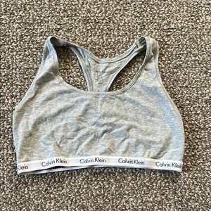 Calvin Klein Heather Gray Racerback Bra